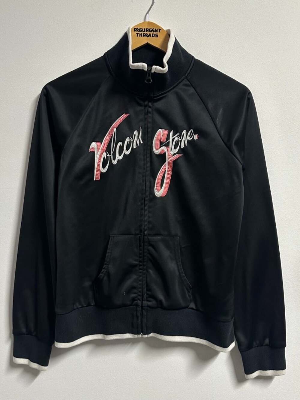 Y2K Volcom Women's Track Jacket Volcom Stone Black Size Large